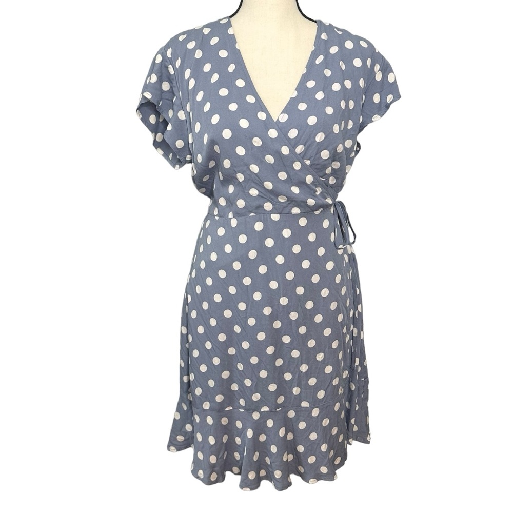 Rails Leanne Periwinkle Polka Dot Wrap Dress - image 3